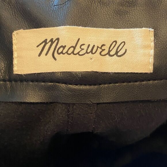 MADEWELL The Petite Perfect Vintage Straight Jean Faux Leather Edition Black 24P - Picture 9 of 12